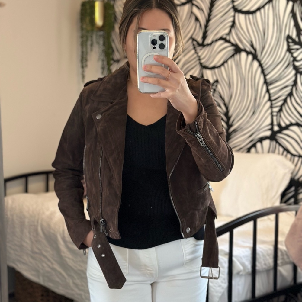 BLANK NYC Faux Suede Jacket in Brown / Espresso